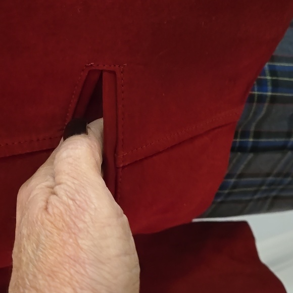 Margaret Godfrey Vintage Suede Blazer Lined Red Suede Leather Size 12 - Picture 4 of 9